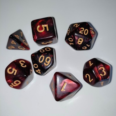  Yule Log Embers  Holiday D&D 7 Dice Set RPG DnD Dungeons and Dragons D&D D20
