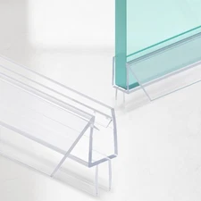 2-Pack Shower Door Bottom Seal, (1/4" x 36") Ultra Clear Glass Shower Door Se...