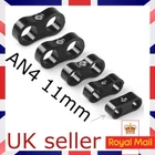 AN4 Black Billet Hose Separator Clamp for 11mm Fuel or Oil Lines