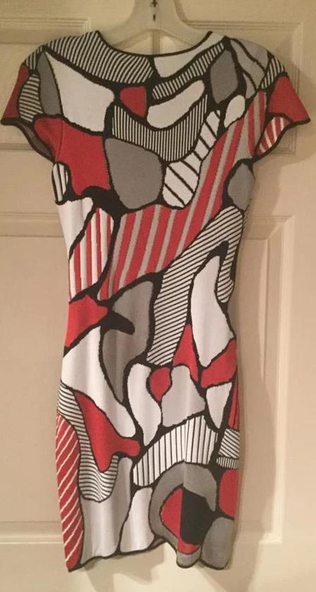 Abito Alexander McQueen taglia XS grigio rosso nero bianco