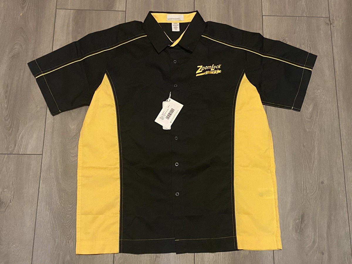 Rare Zoom Lock Employee Uniform/Bowling Shirt Black/ Yellow