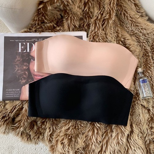 Neue Damen Trägerloser Gepolsterter Nahtloser Dehnbarer Bandeau-Bh Bustier- /s - Bild 16 von 29