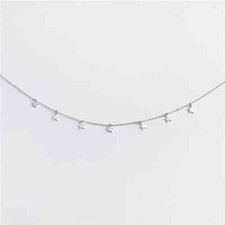 Damen Halskette mit Stern Anhängern Gold Silber Geschenk Choker Frauen Kette