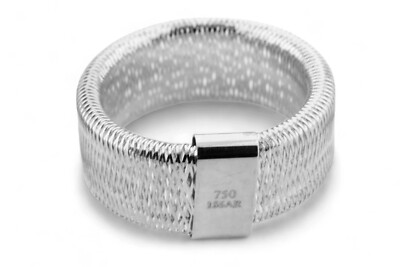 elastischer Ring aus 18kt 750/1000 Weißgold für alle Finger geeignet