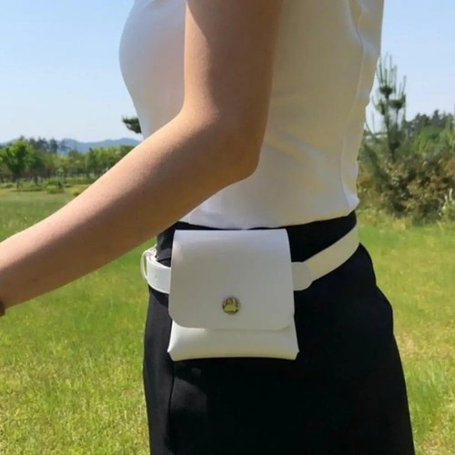 PU Leather Golf Ball Waist Storage Bag Waterproof Durable Design Button Closure - Picture 8 of 28