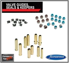 Supertech Valve Guides + Seals + Keepers Honda H22A H22 H22A1 H22A4 Prelude VTEC