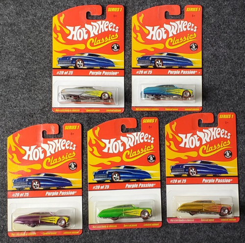 Hot Wheels Classics Series 1 - Lot of 5 #20 Purple Passion All Different Colors