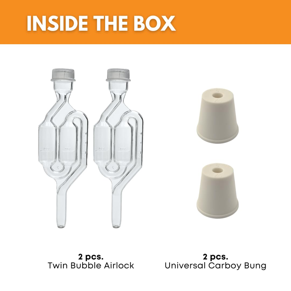 Twin Bubble Airlock And Carboy Bung (Pack Of 2) Italy - Foto 4