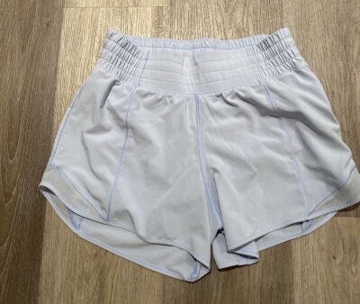 Women's Lululemon Hotty Hot Shorts High Rise Long 4'' Day Dream Light Blue Size 4