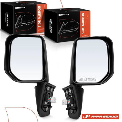 A-Premium 2x Smooth Black Power Mirror LH & RH for Toyota FJ Cruiser 2007-2014