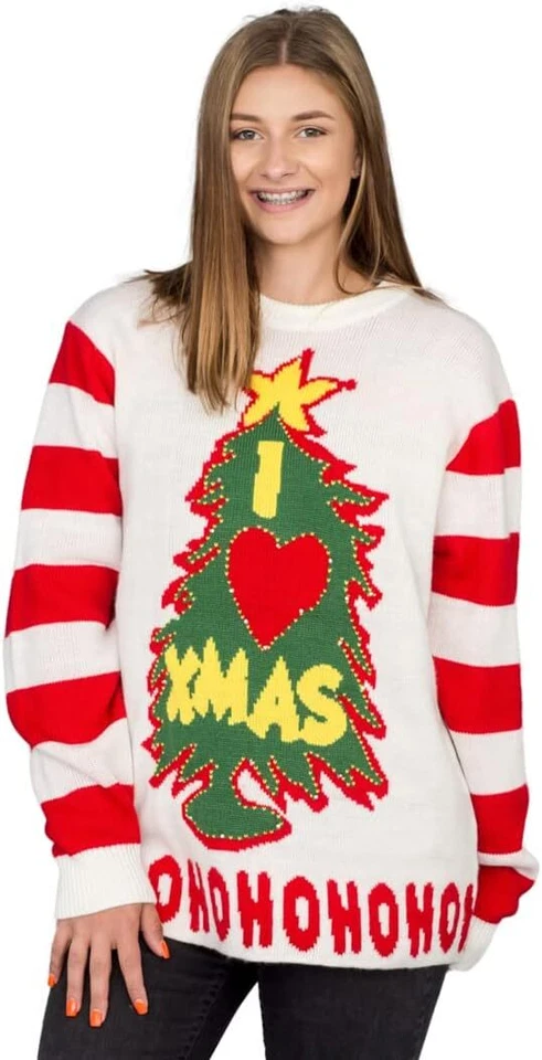 Я люблю Xmas HOHOHO свет вверх светодиод и колокольчики уродливый Рождественский свитер (S - 5XL) - Изображение 4 из 4