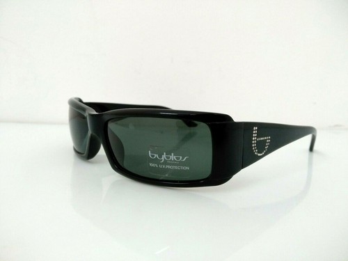 Byblos occhiale da sole curvo avvolgente nero swarovsky uomo donna asta  larga | eBay