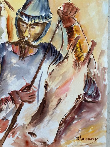 Roberto Irizarry son of Epifanio Fano Irizarry Watercolor Puerto Rico Art Quijot - Picture 6 of 11