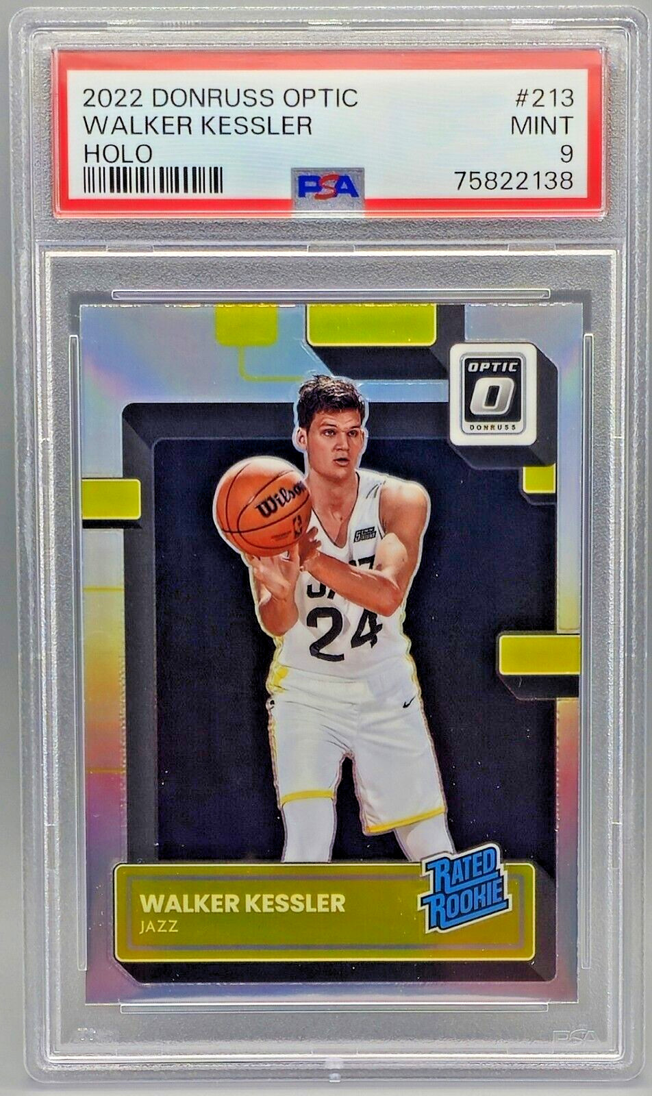 Walker Kessler 2022 Panini Donruss Optic Rated Rookie #213 Holo Prizm PSA 9 RC