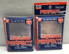 KMC Top Load Perfect Fit Standard Size Card 100 Sleeves 2 PACKS = 200 TOTAL USA
