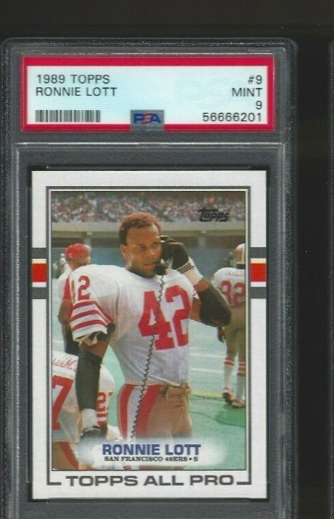 1989 Ronnie Lott Topps #9 HOF USC 49ers POP 25 PSA 9