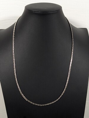 Vintage Silver Tone Flat Chain 3mm Wide Classic Chain Retro 23.5 inches