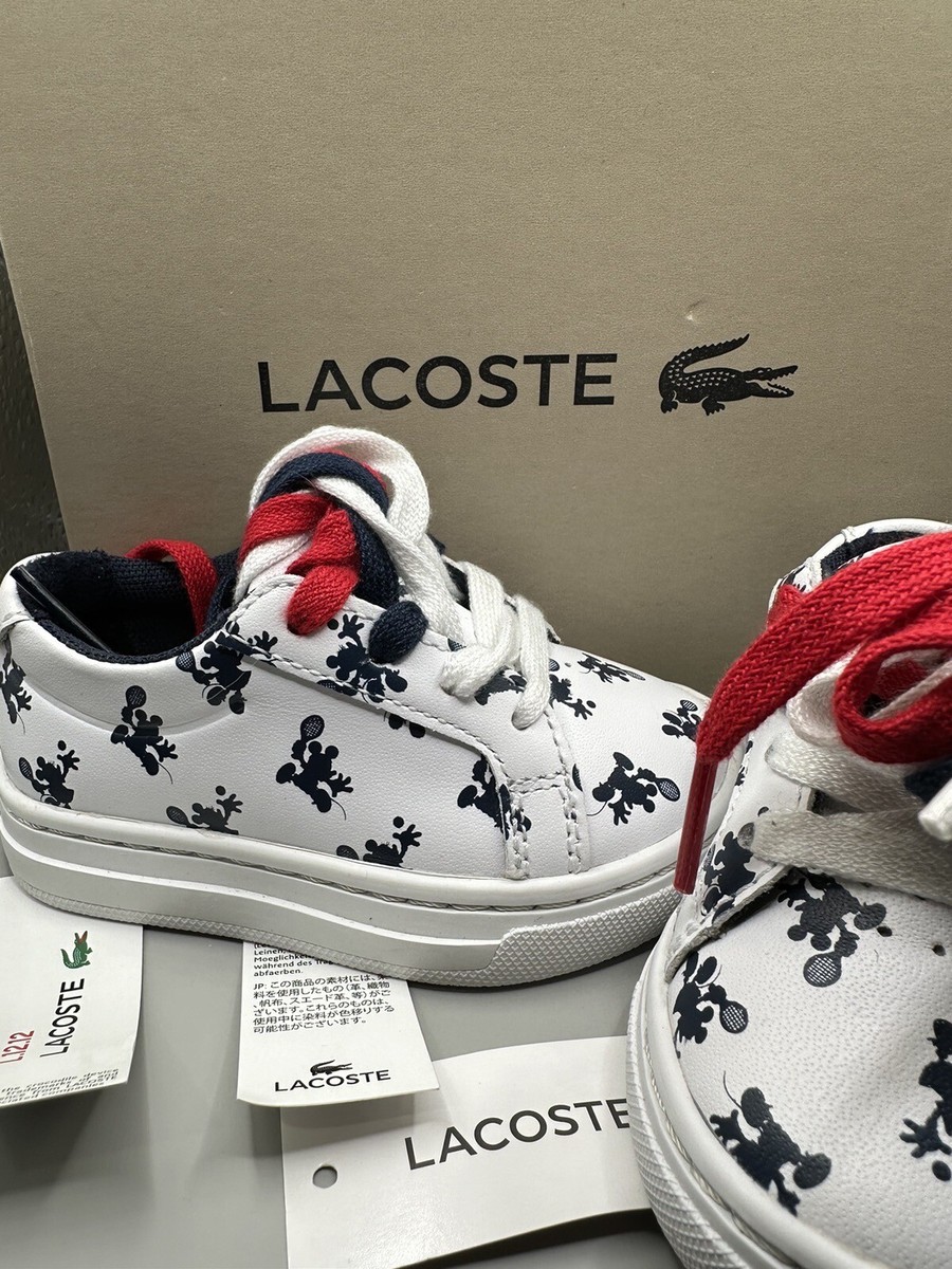 未使用✨希少　LACOSTE Disney コラボ　　刺繍ロゴ　スニーカー Lacoste Disney Mickey & Minnie Mouse Tennis Shoes Sneaker infant