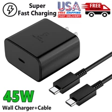 45W Super Fast Wall Charger Plug USB-C +6ft Cable for Samsung Galaxy S23 S24 S25