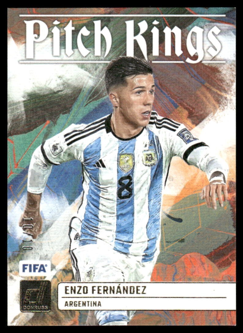 2023-24 Panini Donruss FIFA Pitch Kings Enzo Fernandez #14 Gold Parallel #/10