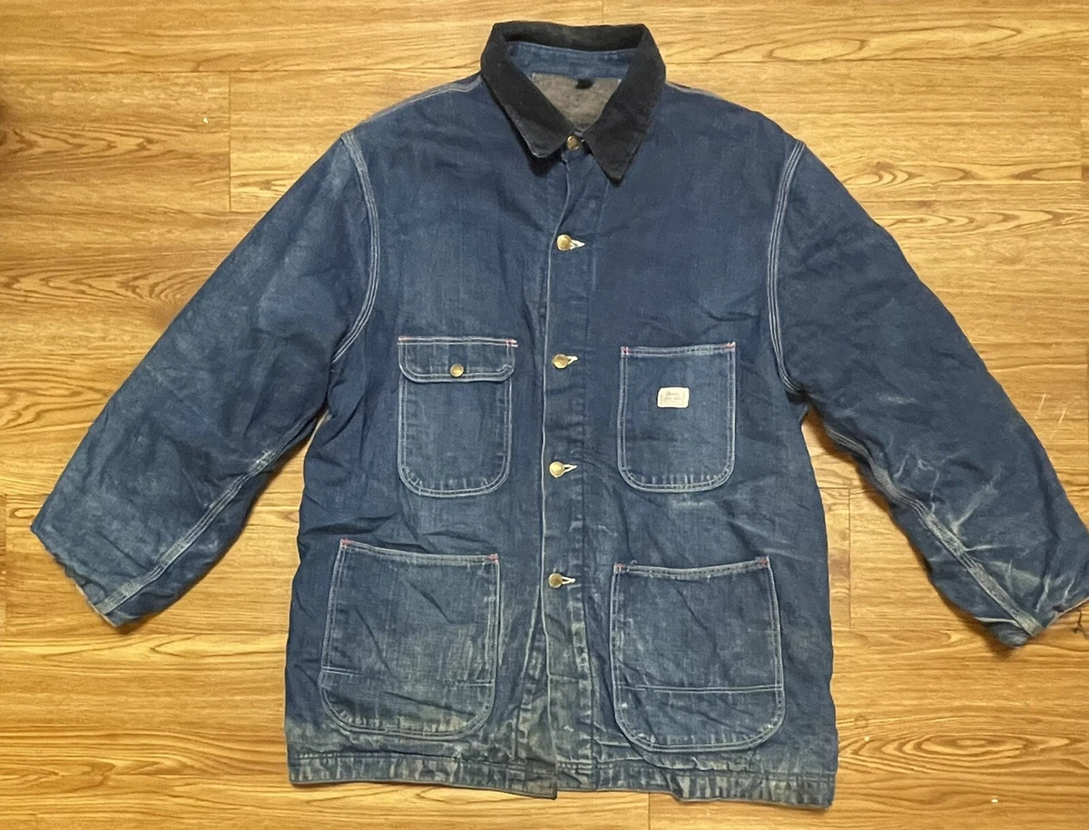 Chore Jacket Denim 1950s Vintage Outerwear Coats & Jackets for Men