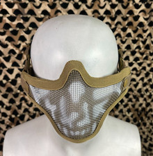 NEW Bravo TacGear V1 Strike Steel Half Face Airsoft Mask - Skull Tan