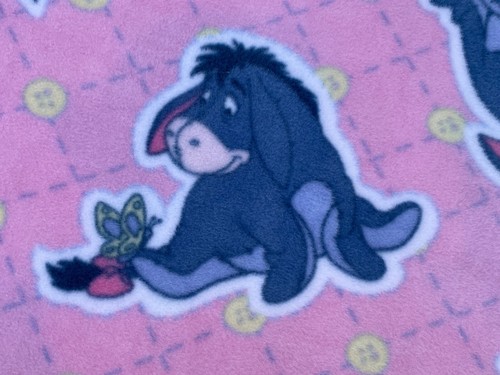 Disney Donkey Eyeore So Blue Animal Fleece Fabric Pink Craft Quilting 61" x 44" - Picture 4 of 21