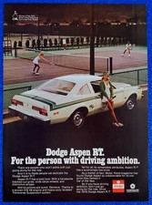 1976 Dodge Aspen Rt Vintage Chrysler Print Ad Motor Trend Car Of The Year 76