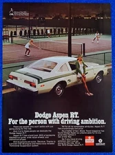 1976 DODGE ASPEN R/T ORIGINAL CHRYSLER PRINT AD MOTOR TREND CAR OF THE YEAR