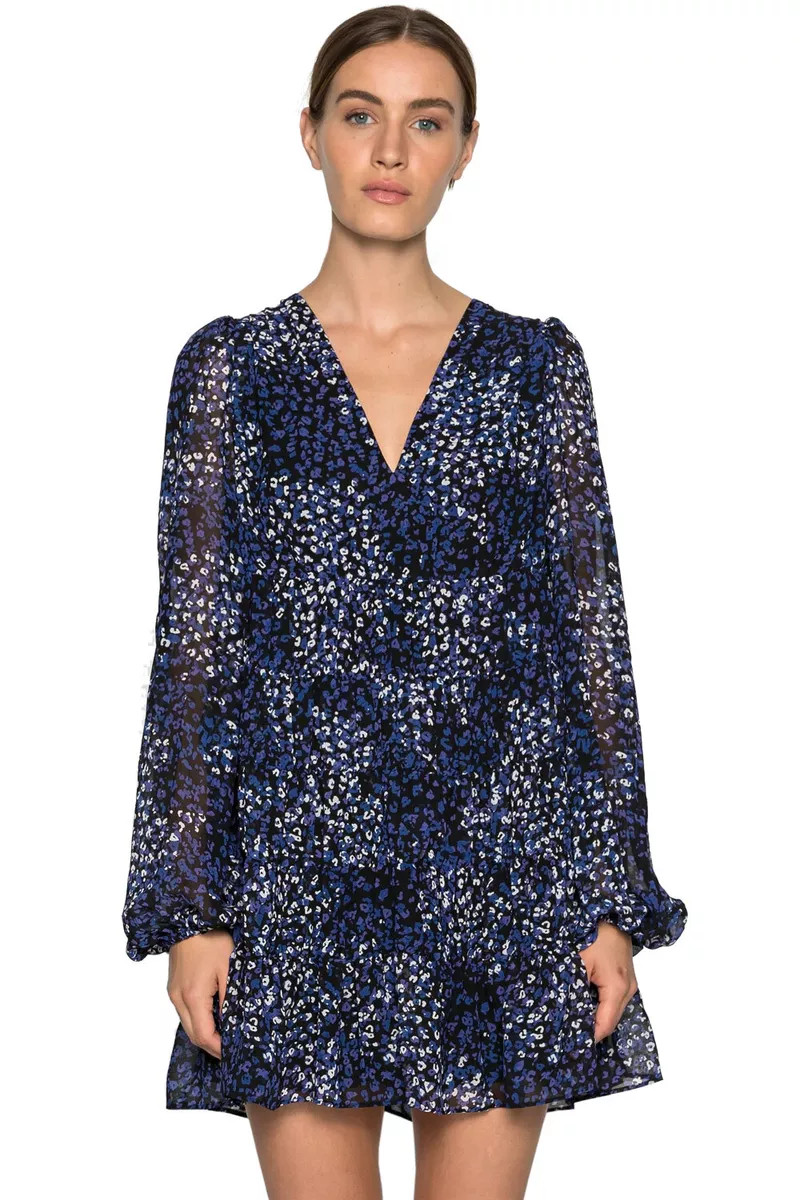 Ted Baker London Womens Trissa Tiered Swing Mini Dress US 6 Ted 2 Dark Blue