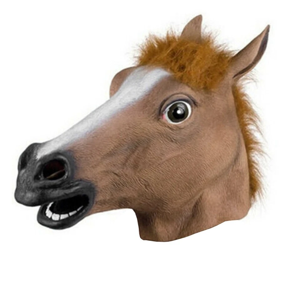 Horse Mask Halloween Party Full Head Latex Rubber Mask Novelty Fancy Prop - Image 2 of 4