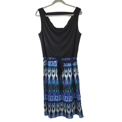 NorthStyle Dress Sz 12 Sleeveless Cowl Neck Graphic Batik Print Boho Summer - Picture 5 of 11