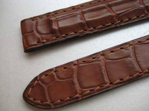 GENUINE CARTIER WATCH STRAP BAND 14 /12 mm BROWN CROCODILE LEATHER NEW - Picture 5 of 10