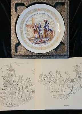 D'Arceau LIMOGES * Handmade Lafayette Legacy plate 2 *1st Edition /Drawings/COA