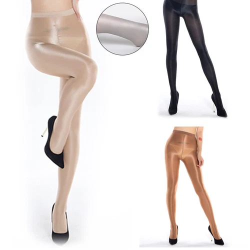 Plus Size 70D Oily Glossy Shiny Pantyhose Shimmering Silk Stockings Dance Tights - Picture 1 of 24