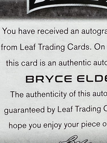 Bryce Elder 2020 Leaf Draft #BA-BE1 Gold Parallel RC Auto Atlanta Bravesđź‘€ - Picture 2 of 7