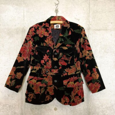 I.S 80's Corduroy Jacket Floral Print Issey Miyake Tsumori Chisato