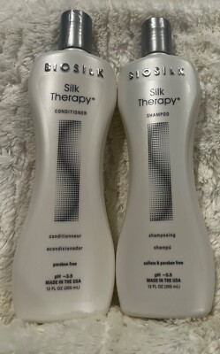BioSilk Silk Therapy Conditioner, 12 oz and BioSilk Silk Therapy Shampoo, 12oz