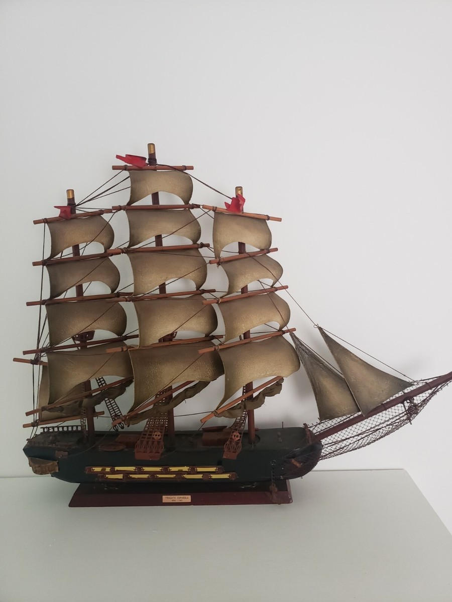FRAGATA ESPAÑOLA 1780 木製模型 Vintage Fragata Espanola Ano 1780 Spanish Warship Model Ship