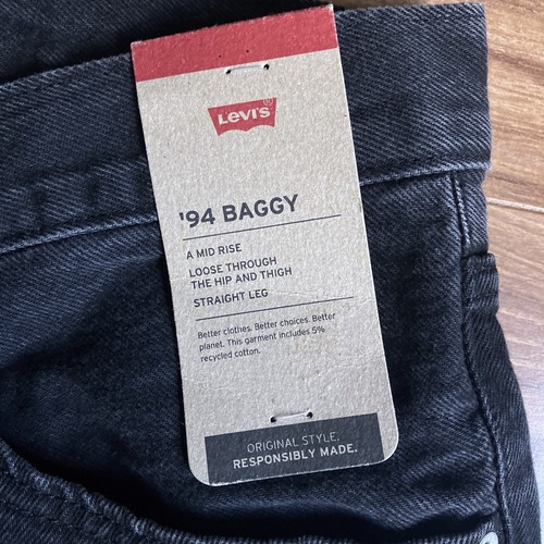 Levi's Jeans Womens 16W Black 94 Baggy Loose Straight Fit Skater 90s NEW - Picture 4 of 16