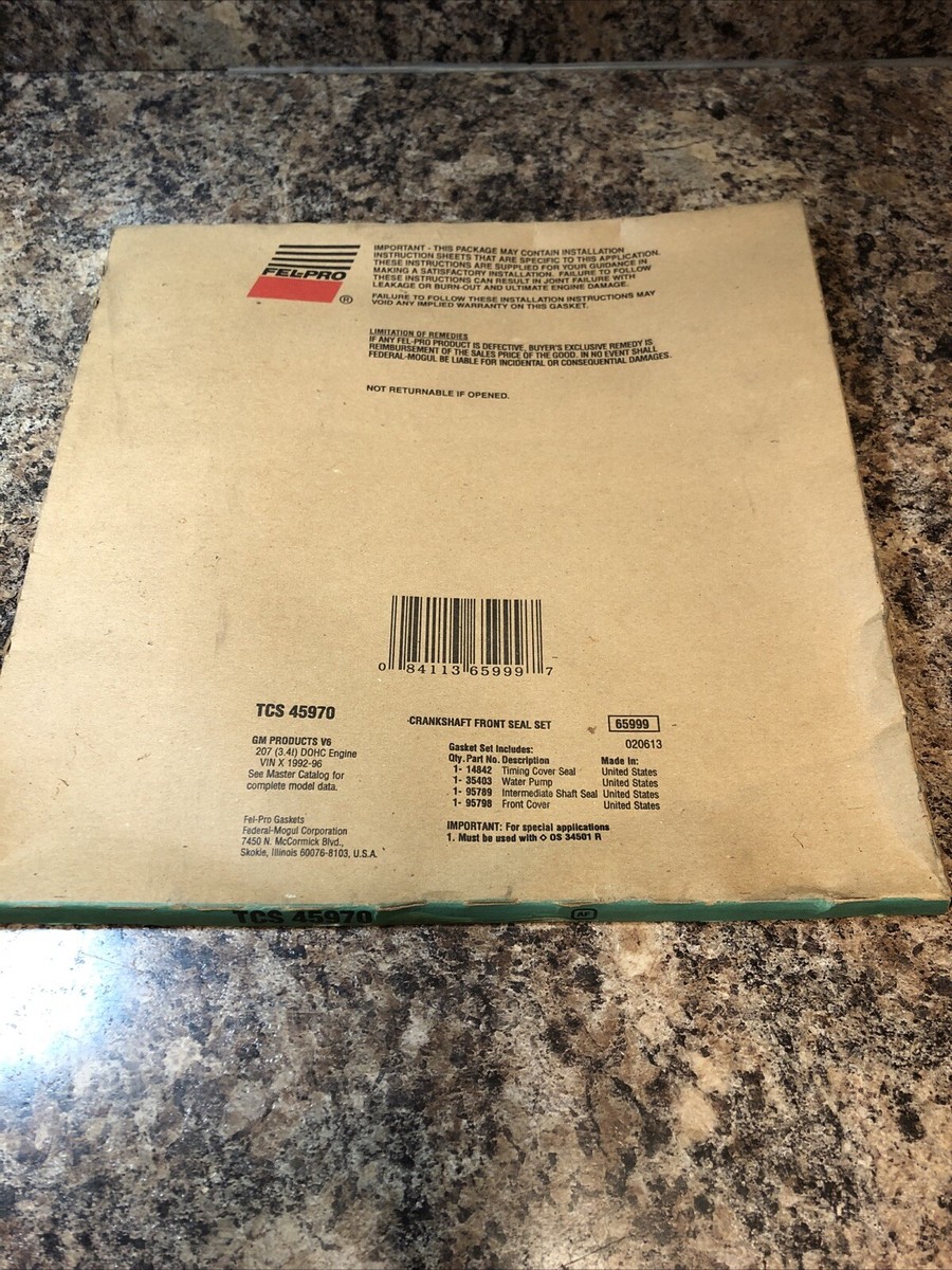 NOS Fel-Pro TCS45970 Crankshaft Front Seal Set! F+S! | eBay