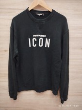 Dsquared2 ICON Embroidered Big Logo Black Men  s Sweatshirt Size XL
