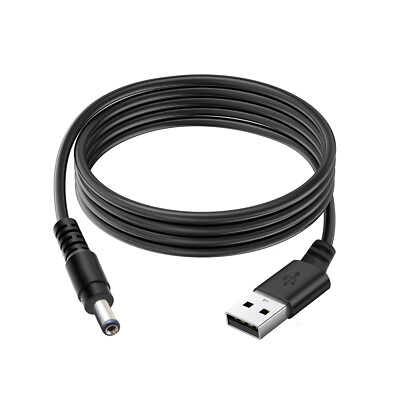 5.5mm * 2.1mm USB 2A 100cm Black Charger Power Cable Lead 5V 4.5V Sx