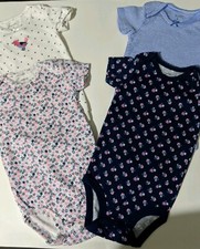 Carter's lot of 4 Baby Girl One Piece Body Suits size 9 months