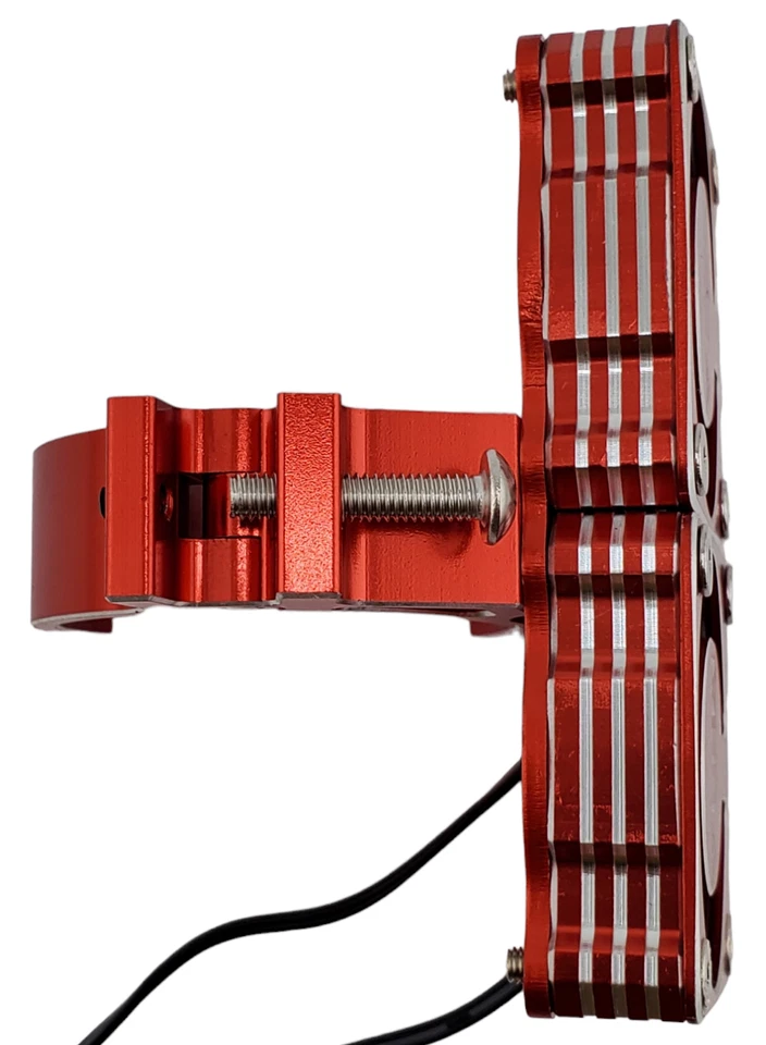 NHX RC 1/8 Twin Alum Cooling Fans & Side Motor Mount Castle 1721 / 1717 -Red - Image 3 of 4