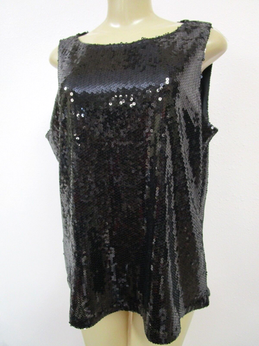 ALYX BLACK SEQUIN EMBELLISHED SLEEVELESS TOP SIZE XL - Picture 2 of 4