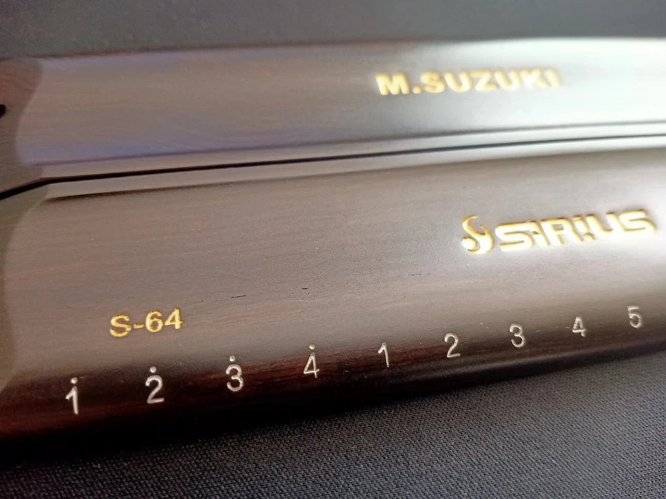 Handmade Sandalwood Cover Plate for Sirius Suzuki S-64 DIY Harmonica - Image 2 of 4