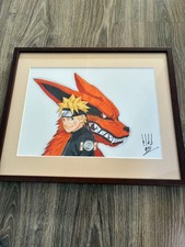 Stampa artistica Naruto Exhibition 2015 Naruto & Kurama incorniciata ufficiale limitata Giappone