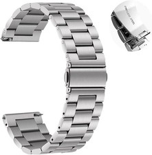 Stainless Steel Watch Band 20mm Quick Release Metal Smart Watch Strap Men Women