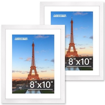 8x10 White HD Plexiglass Photo Frame Display Picture Frame Set 2-Pack